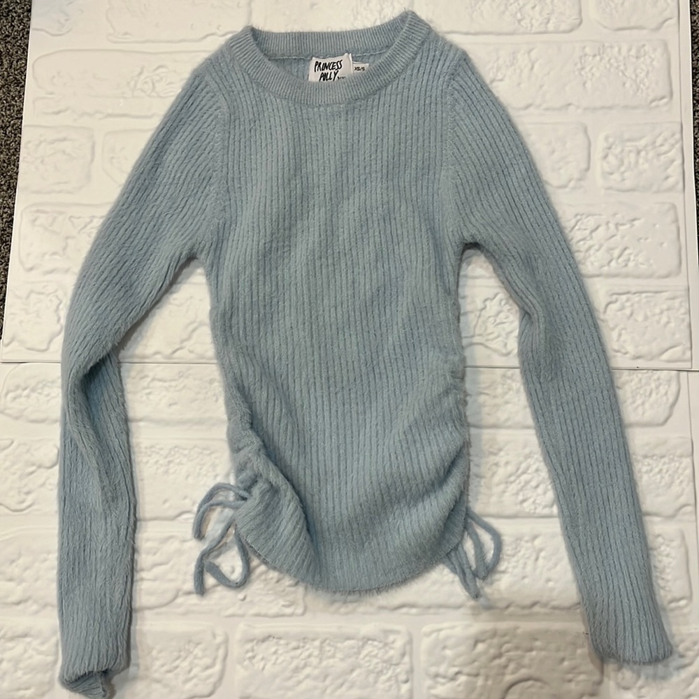 Princess Polly Blue Nylon Scrunched Top